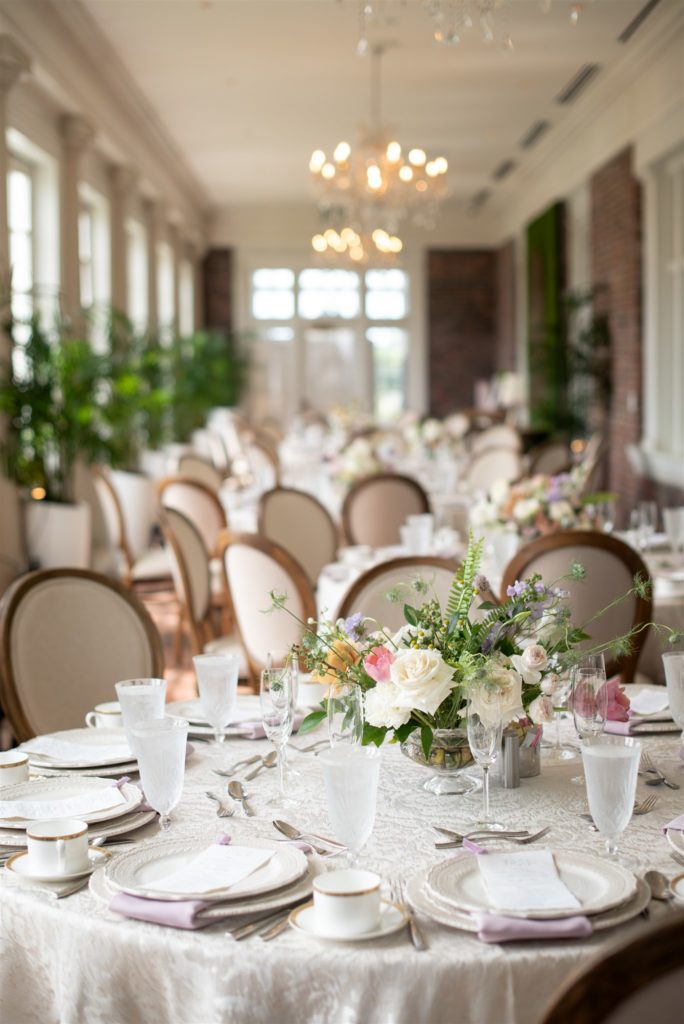 Reception space at The Historic Cavalier Hotel in Virginia Beach.